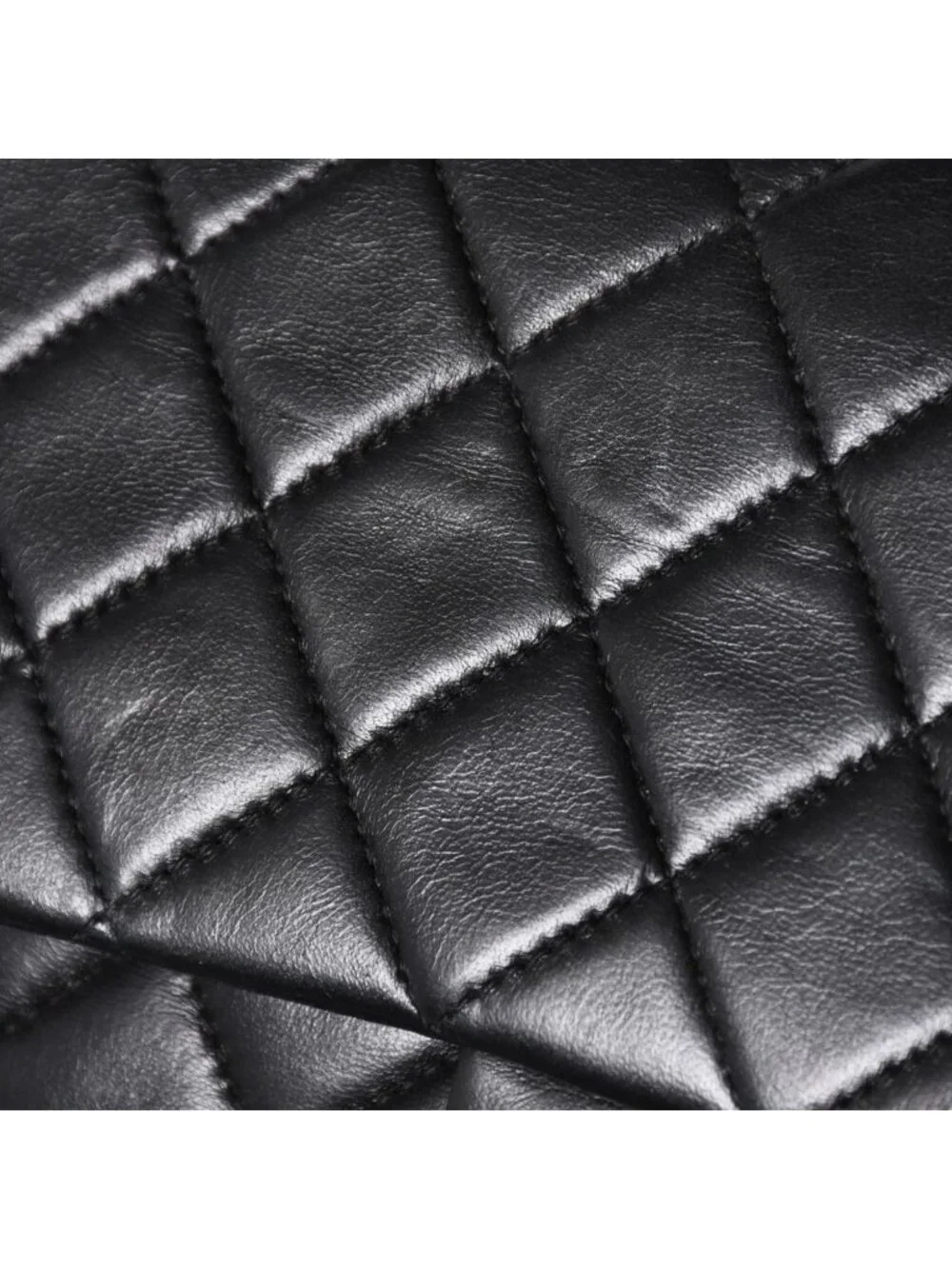 Chanel Quilted 25 Double Flap Chain Shoulder Bag Lambskin CC Logo Black Silver